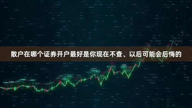 散户在哪个证券开户最好是你现在不查、以后可能会后悔的