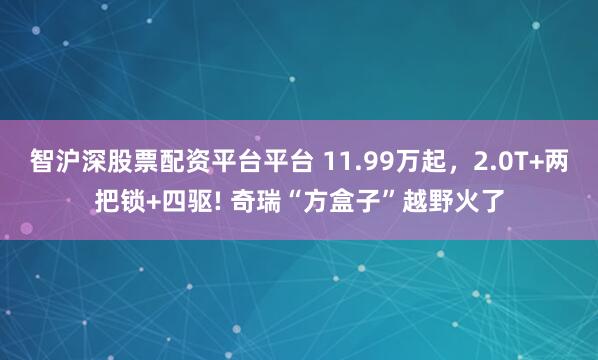 智沪深股票配资平台平台 11.99万起，2.0T+两把锁+四驱! 奇瑞“方盒子”越野火了